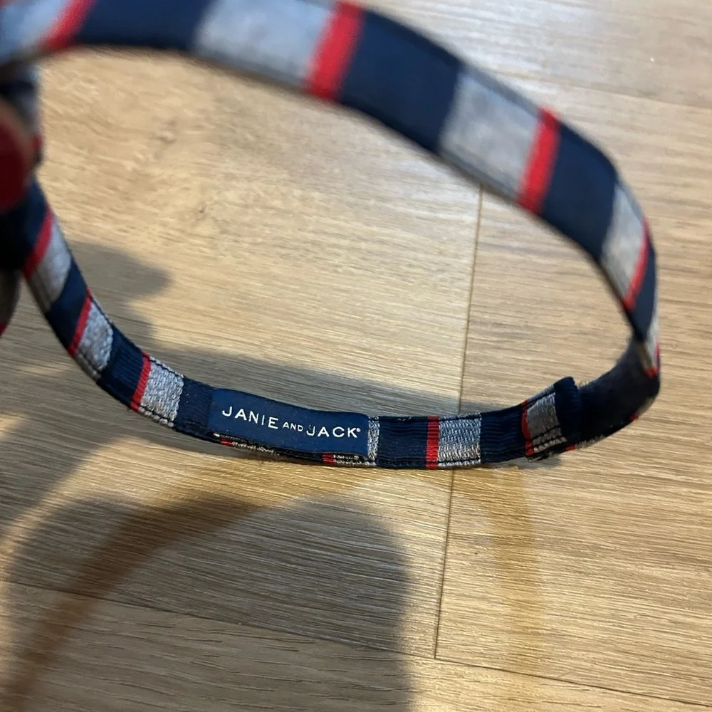 Janie and Jack Bow Tie in Navy, Gray & Red